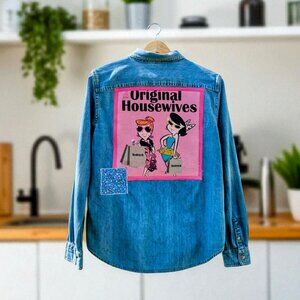 Upcycled Original Housewives Flintstones Denim Shirt S M
